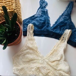 Lot of 2 Aerie Lace Bralettes.